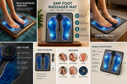 EMS Foot Massager Mat for Pain Relief & Circulation